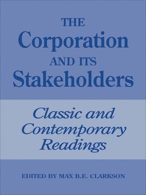 cover image of The Corporation and Its Stakeholders